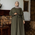 Abaya Deux Pièces Élégance Vert Militaire