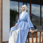 Abaya Feux Pièces Medina Bleu Ciel.