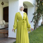 Abaya Deux Pièces Medina Vert Kiwi