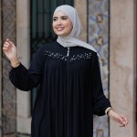 Abaya Perles Noir