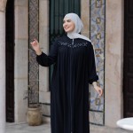 Abaya Perles Noir