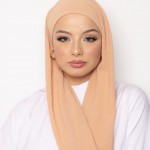 Foulard Chiffon Bonnet Intégré Blush