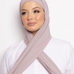 Foulard Chiffon Bonnet Intégré Muddy Blush