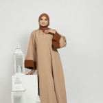 Abaya TALEEN Beige avec foulard gratuit.