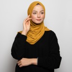 Foulard coton viscose - OCRE JAUNE