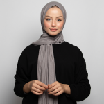 Foulard coton viscose - GRIS CHARME