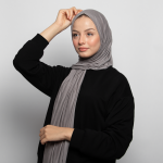 Foulard coton viscose - GRIS CHARME