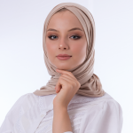 Foulard coton viscose - BEIGE LIGHT