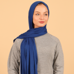 Foulard coton viscose - BLEU ROI