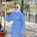 Robe Rayée ELINE Bleu Ciel