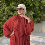 Robe Mousseline Rouge Brique