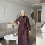 Robe Velours Aubergines Fade