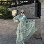 Robe Mousseline Vert D’eau